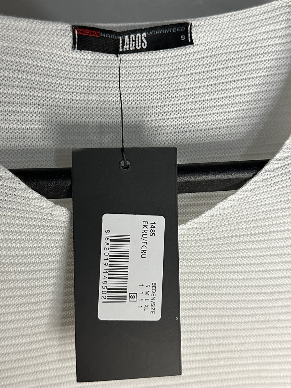 LAGOS White Ribbed Crew Neck Sweater - Picture 3 of 4